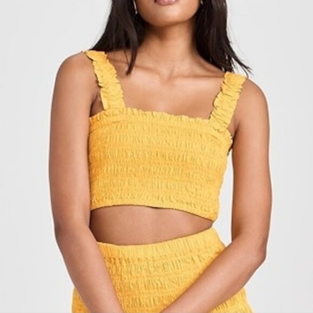 New Rhode Tanya Top Tangerine smocked XL NWT